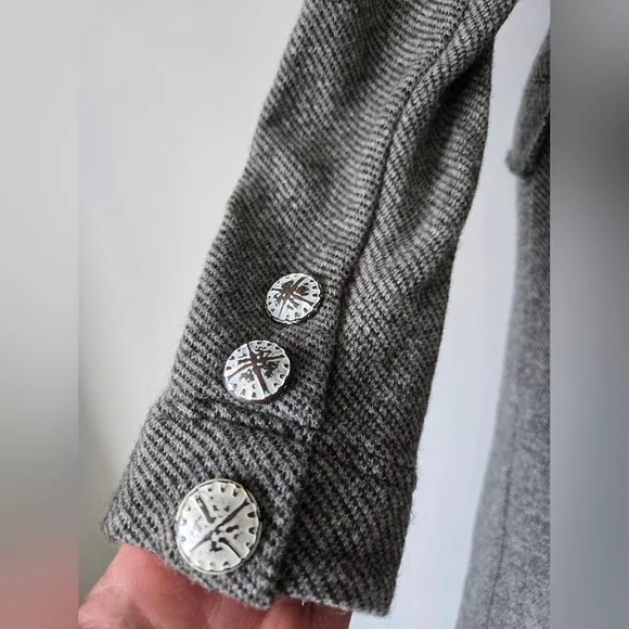 FREE PEOPLE NWT Wool Blend Long Grey Knit Longline Jacket/ Coatigan. Size Large - Picture 7 of 16